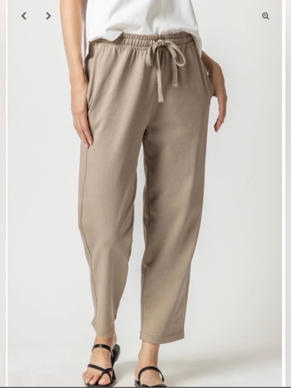 Lilla P Easy Ankle Pant – Raffia – Medium – POLP3316 – 100% Cotton